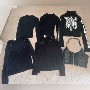 Lot of 9 gothic/goth tops and shrugs size S
